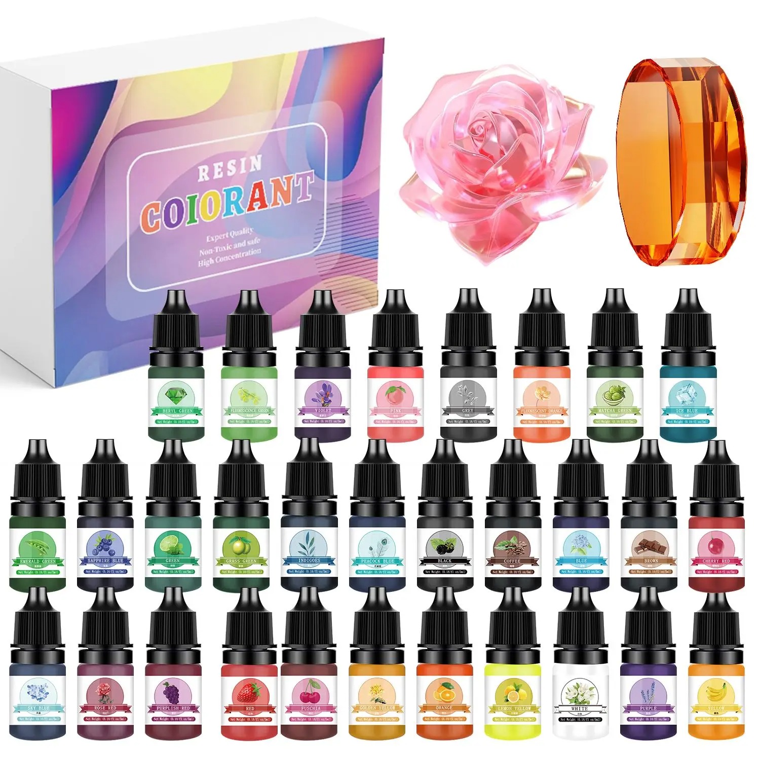 Jewelry Making Tutorial - 30Colors 5ml Epoxy Resin Pigment Kits