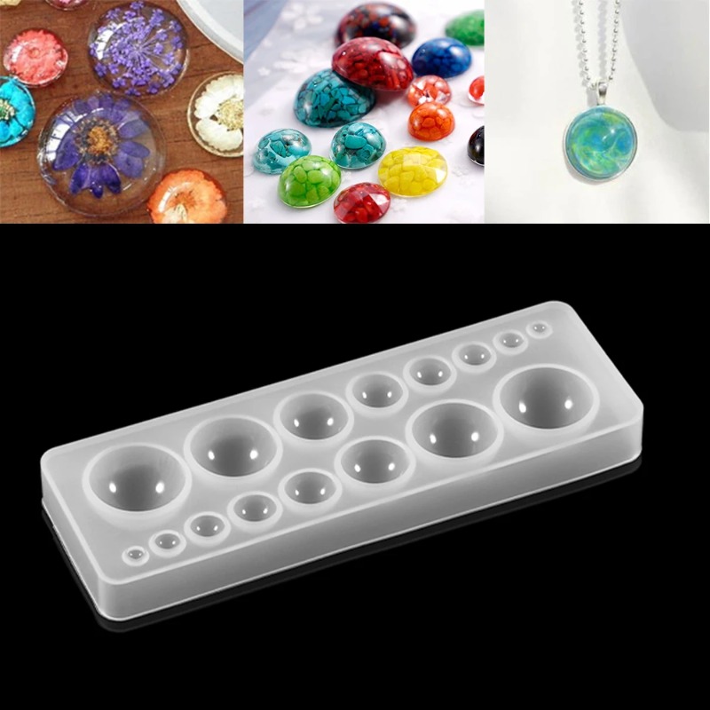 Jewelry Making Tutorials - 1pcs Silicone Mold Half Ball Oblate