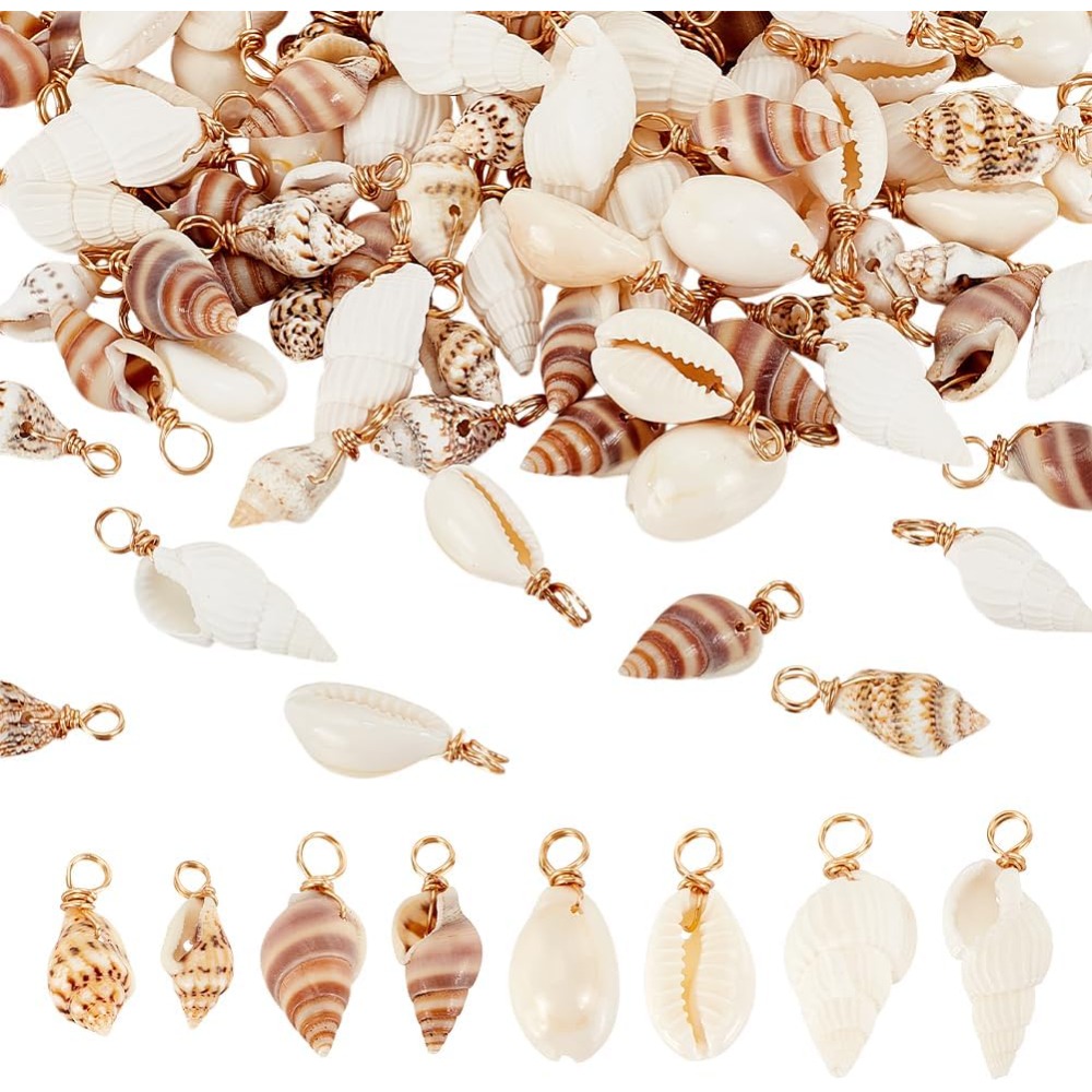 Jewelry Making Set - 100pcs 4 Styles Natural Shell Charms
