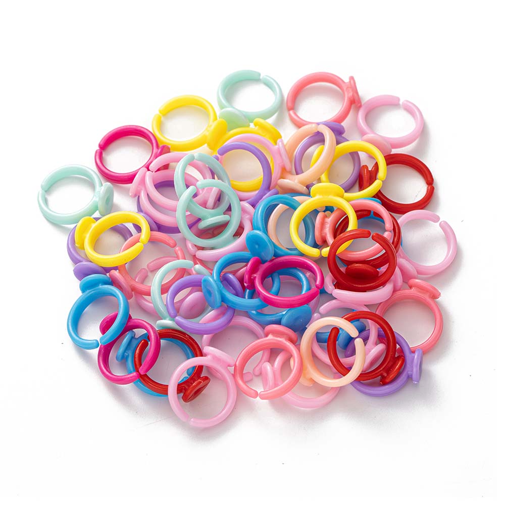 100pcs Clear Plastic Adjustabl - Jewelry Making 4 Year Old review and price