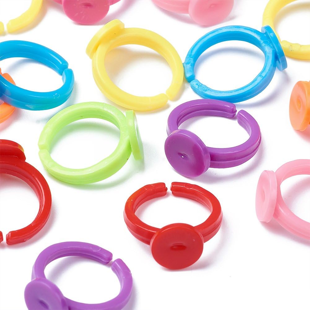 100pcs Clear Plastic Adjustabl - Jewelry Making 4 Year Old review and price
