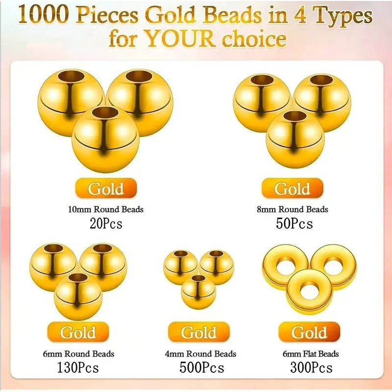 1000pcs Golden Spacer Beads Ki - Jewelry Making Tutorials review and price
