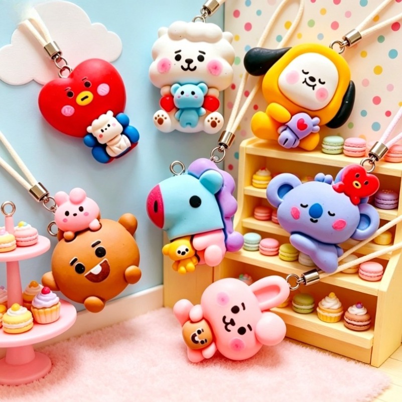 7pcs BT21 Resin Cartoon Charm  - Jewelry Making Kit For Adults review and price