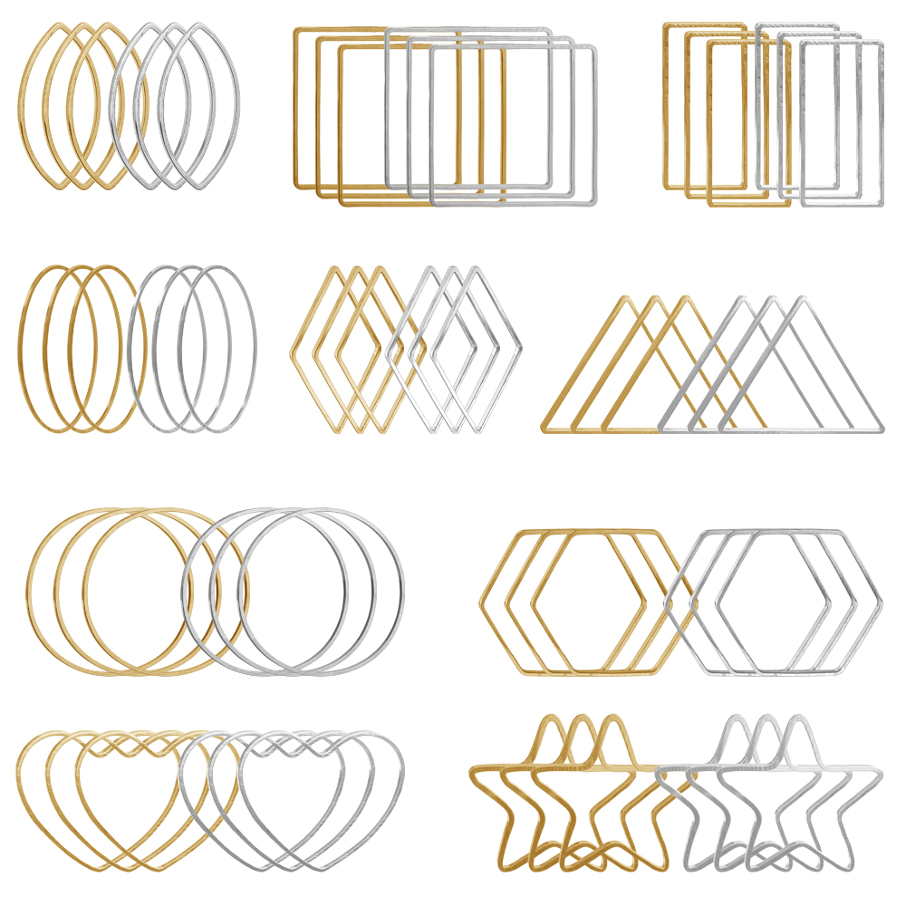 20Pcs Gold Silver Hollow Frame - Jewelry Making Silver review and price