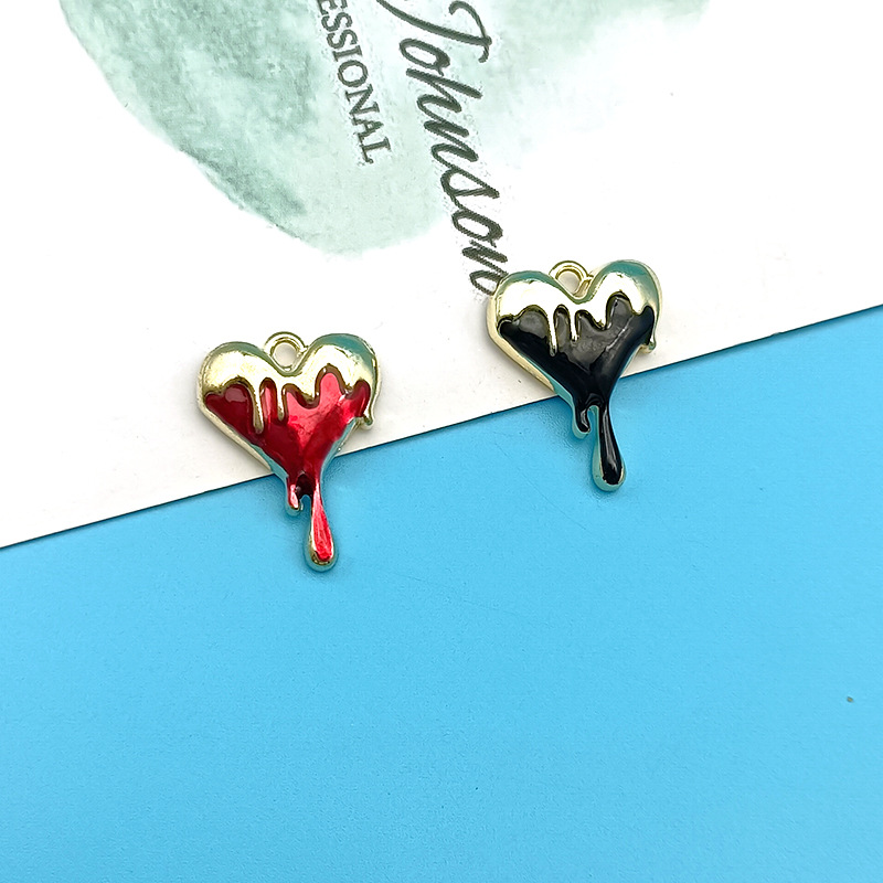 10pcs Melt Heart Charms Black  - Jewelry Making 4 Year Old review and price