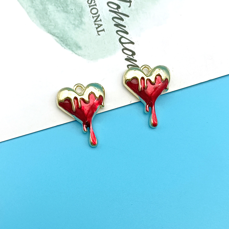 10pcs Melt Heart Charms Black  - Jewelry Making 4 Year Old review and price