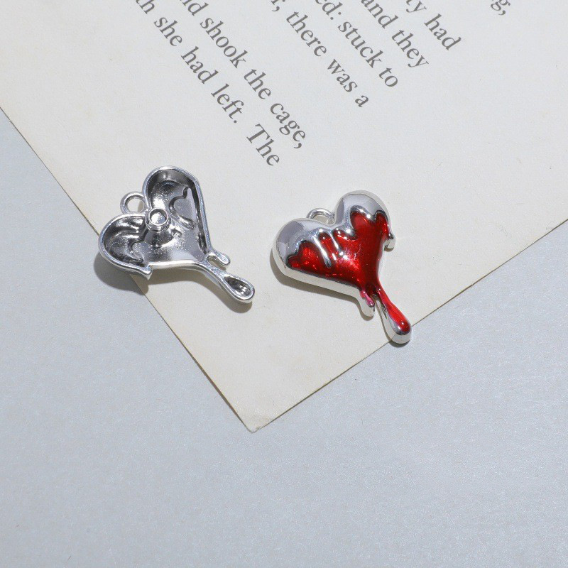 10pcs Melt Heart Charms Black  - Jewelry Making 4 Year Old review and price